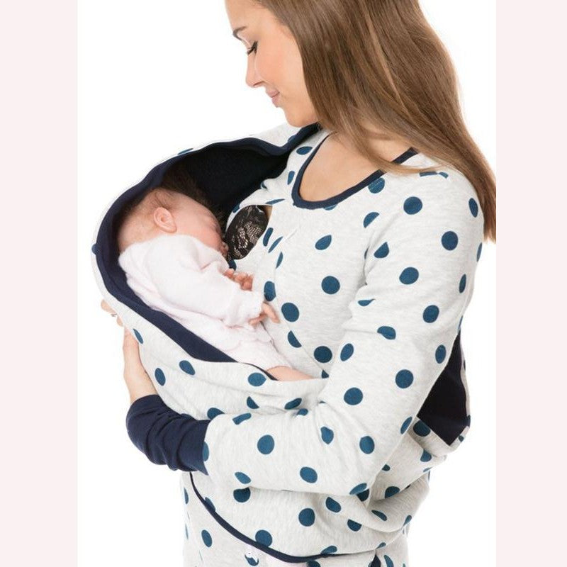 Women’s Maternity Nursing Hoodie – Long Sleeve Breastfeeding Sweatshirt
