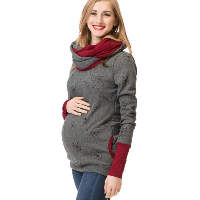 Women’s Maternity Nursing Hoodie – Long Sleeve Breastfeeding Sweatshirt