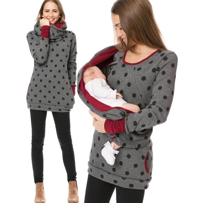 Women’s Maternity Nursing Hoodie – Long Sleeve Breastfeeding Sweatshirt
