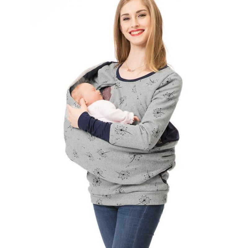 Women’s Maternity Nursing Hoodie – Long Sleeve Breastfeeding Sweatshirt