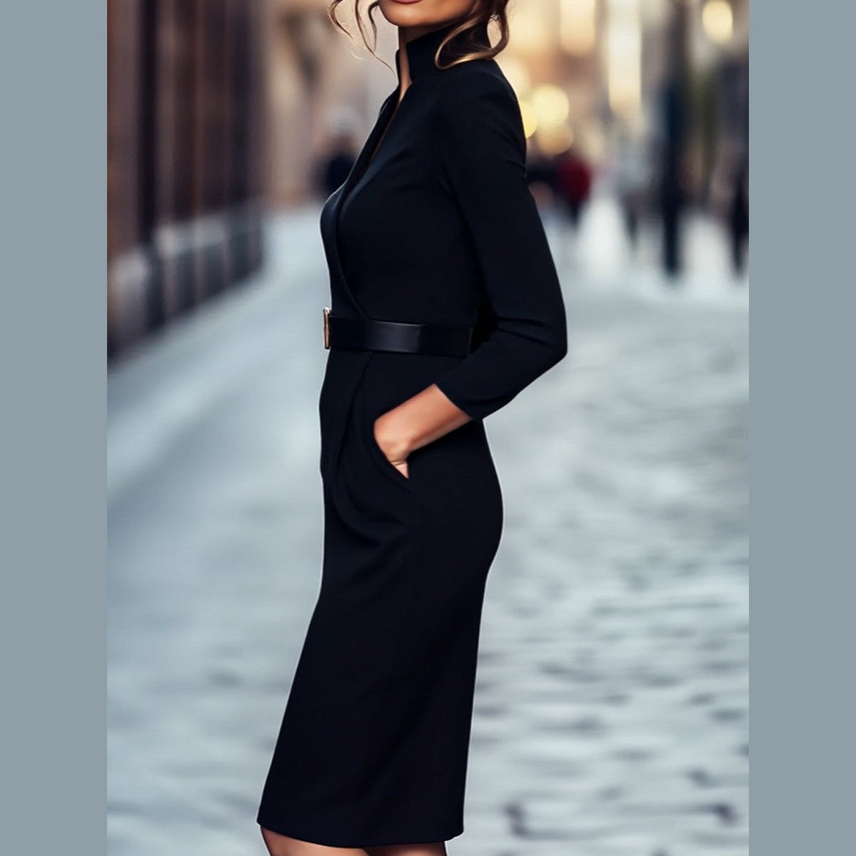 Women’s Belted Midi Dress