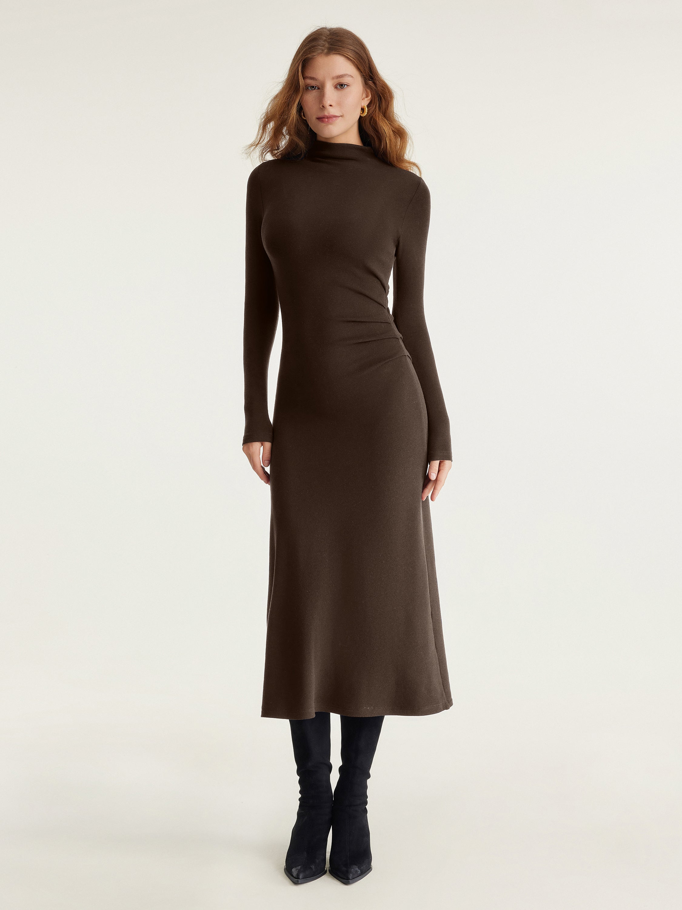 ProWarm Navy Long Sleeve Midi Dress