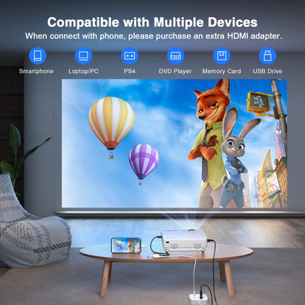 Portable Mini Projectors – Full HD 1080P for Home Theater & Gaming