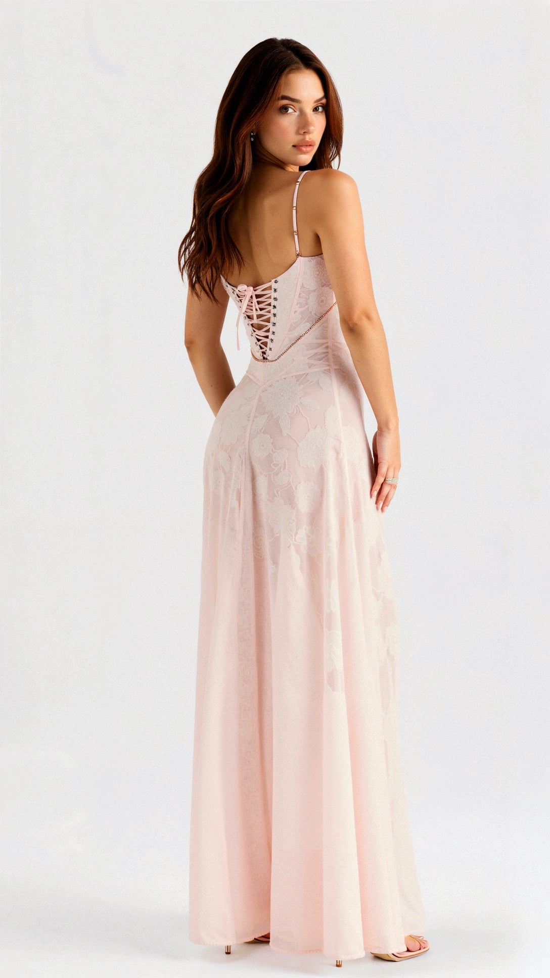 White Boho Maxi Dress with Butterfly Print