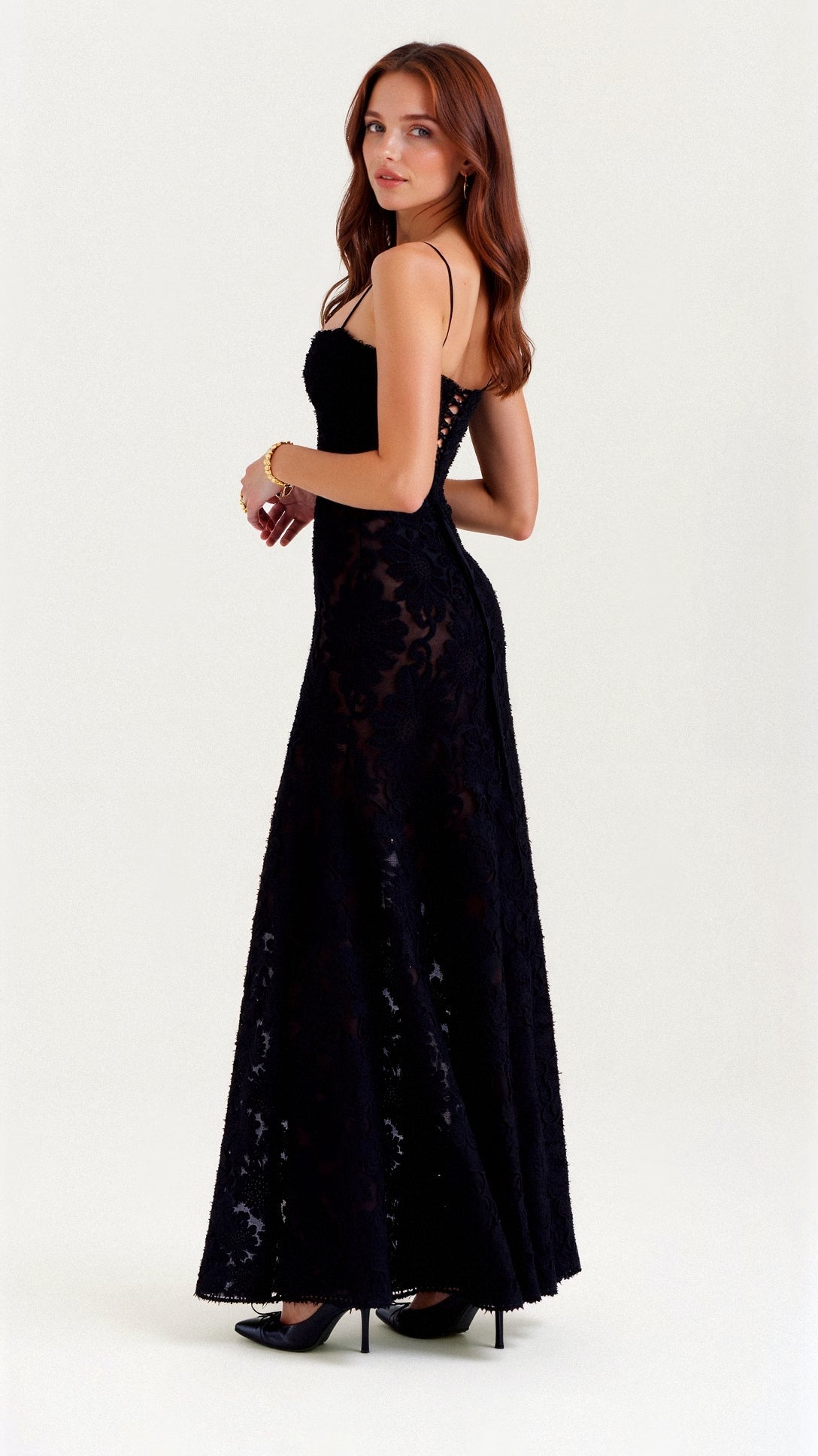 White Boho Maxi Dress with Butterfly Print