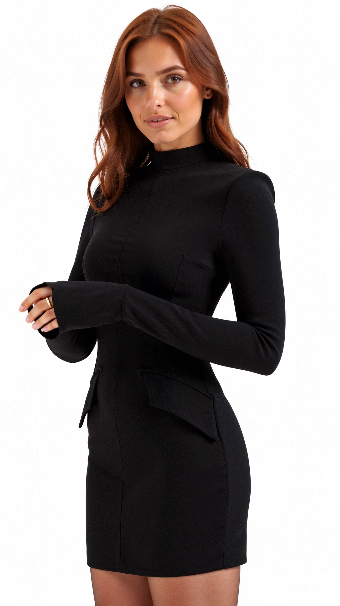 Black Long Sleeve Shift Dress