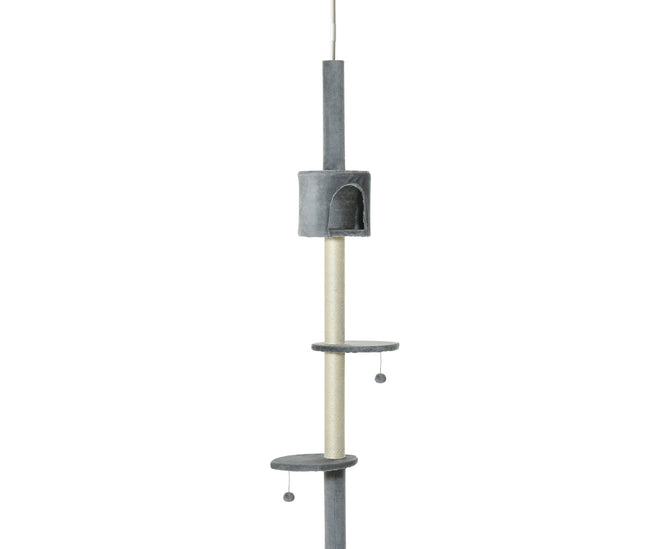 Adjustable multi-tier cat tree with padded platforms
