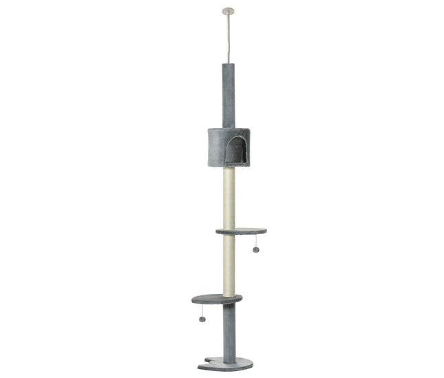 Adjustable multi-tier cat tree with padded platforms
