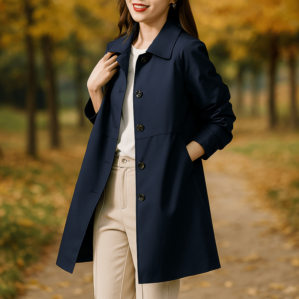 Women's Tailored Mid-Length Trench Coat