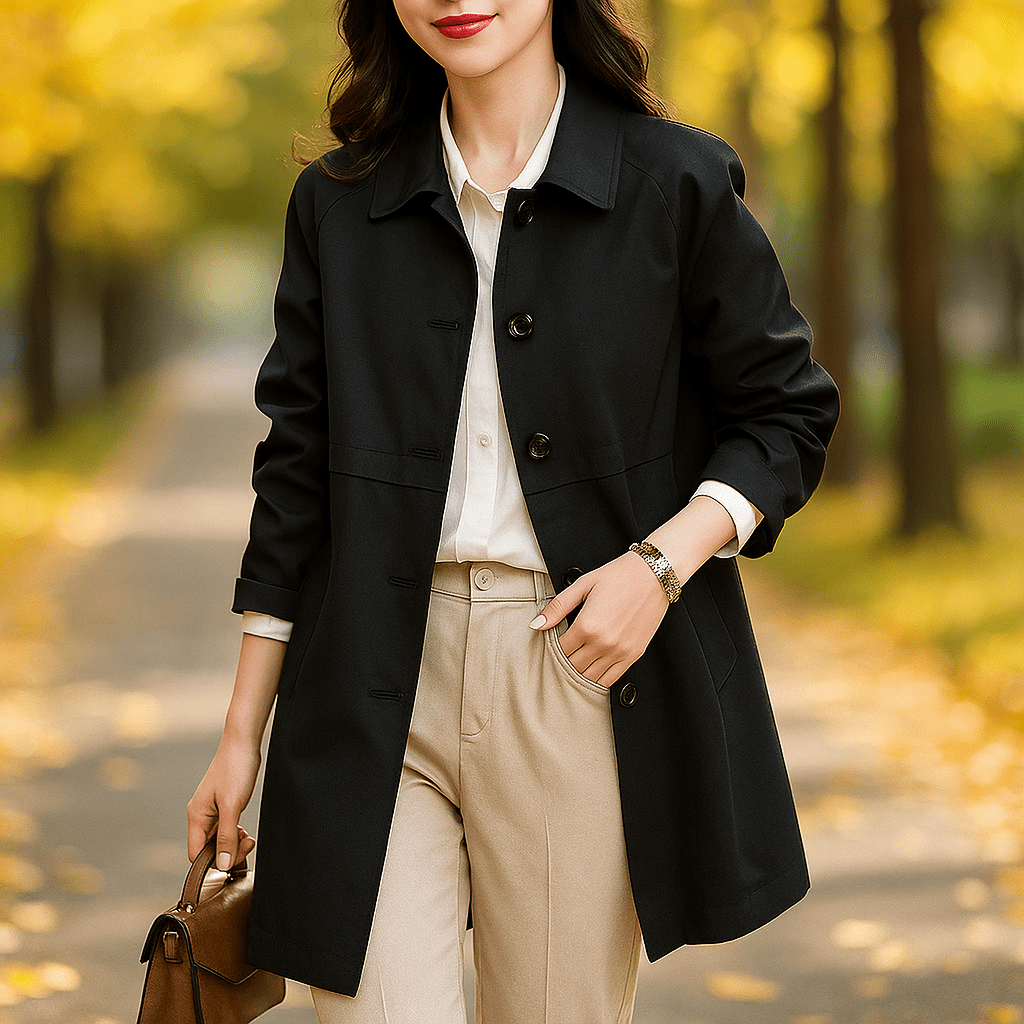 Women's Tailored Mid-Length Trench Coat