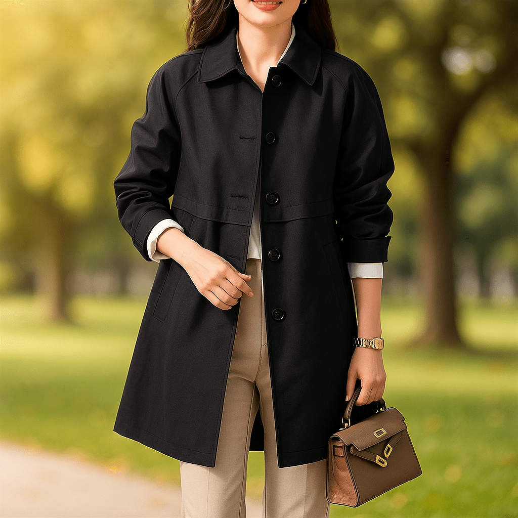Women's Tailored Mid-Length Trench Coat