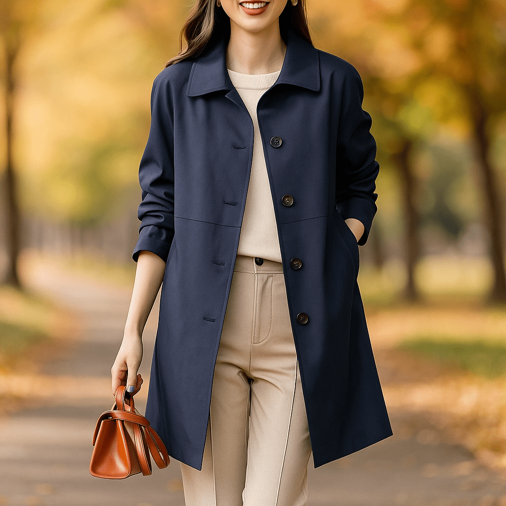 Women's Tailored Mid-Length Trench Coat