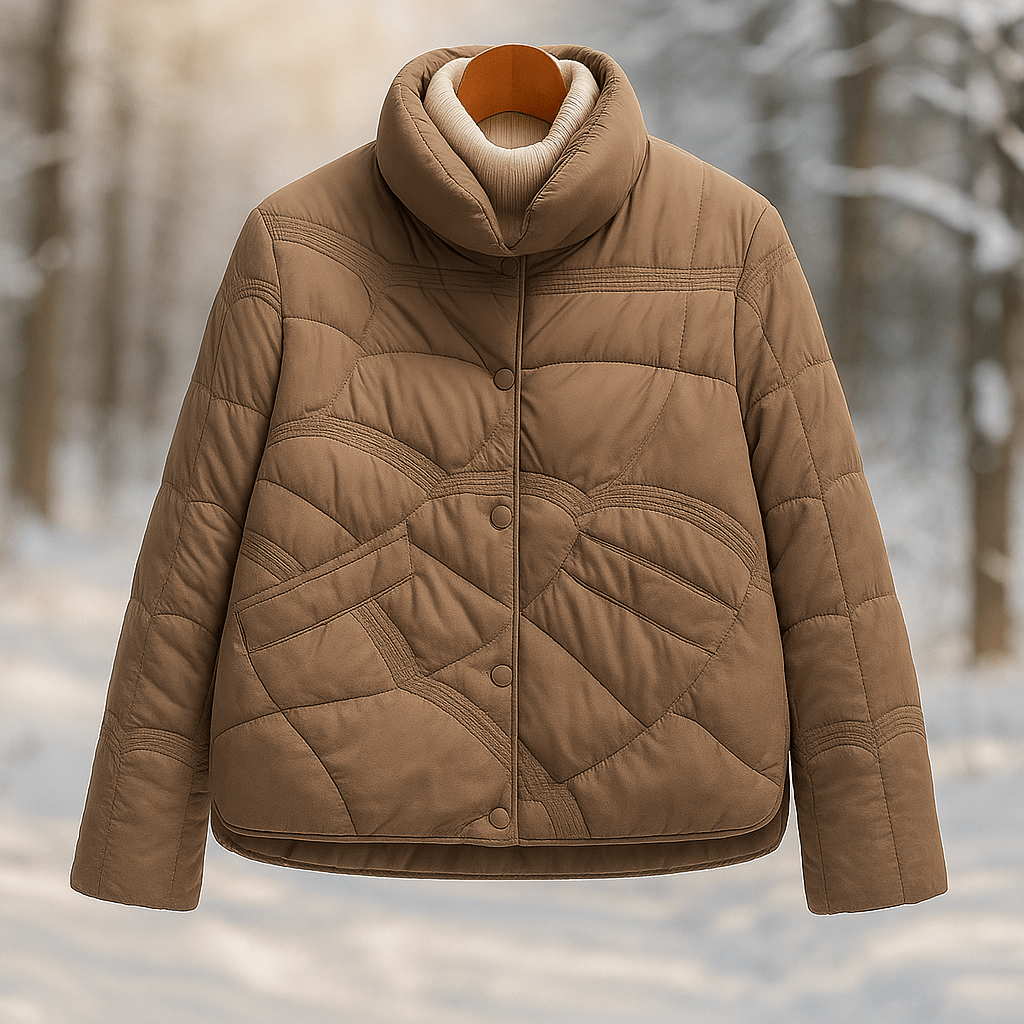 Lightweight Women's Down Jacket - Regular Fit, Stand Collar, Hip Length