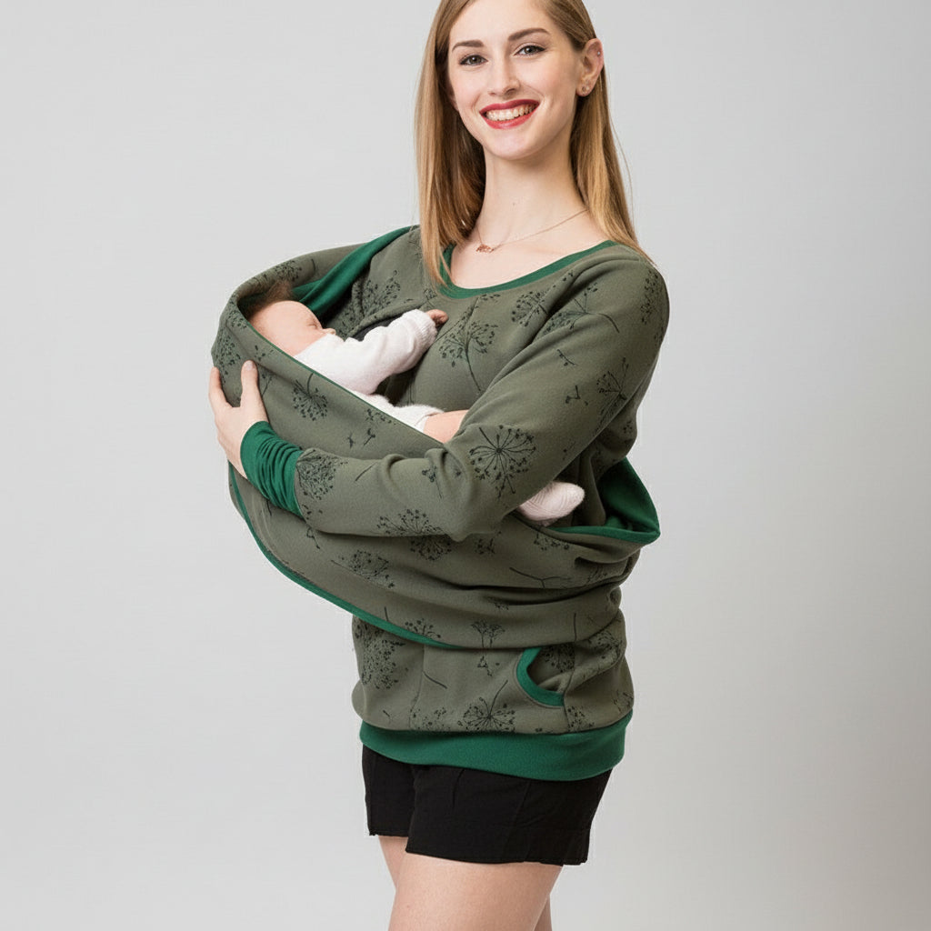 Women’s Maternity Nursing Hoodie – Long Sleeve Breastfeeding Sweatshirt