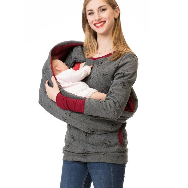Women’s Maternity Nursing Hoodie – Long Sleeve Breastfeeding Sweatshirt