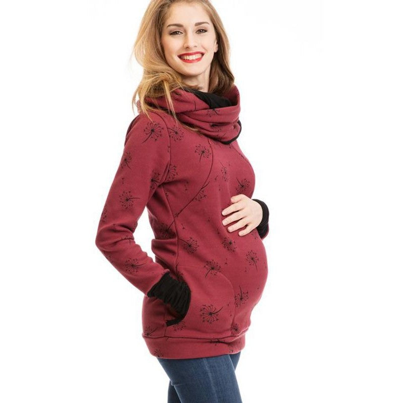 Women’s Maternity Nursing Hoodie – Long Sleeve Breastfeeding Sweatshirt