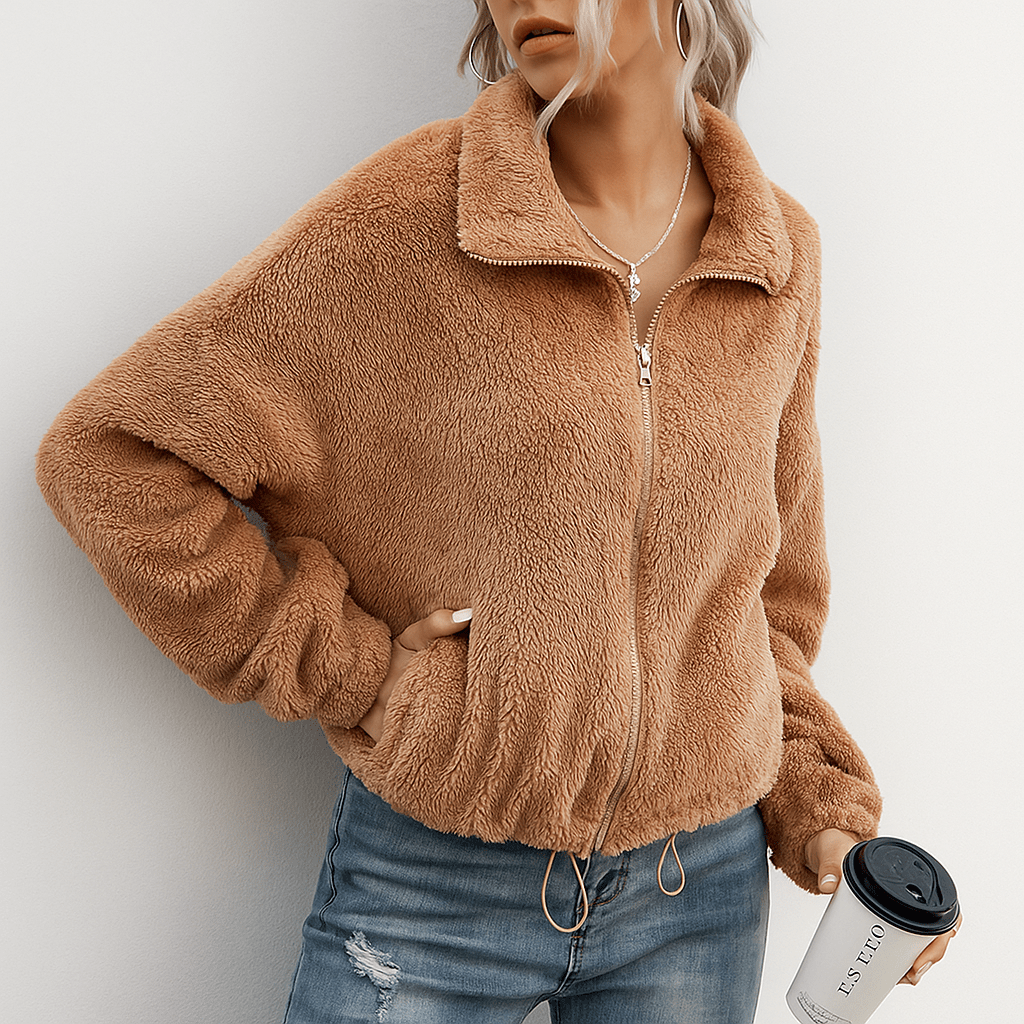 Warm Stylish Zippered Collared Jacket