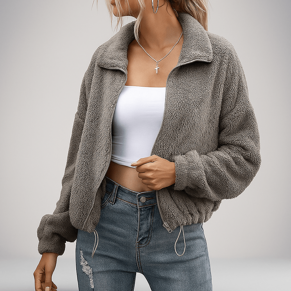 Warm Stylish Zippered Collared Jacket