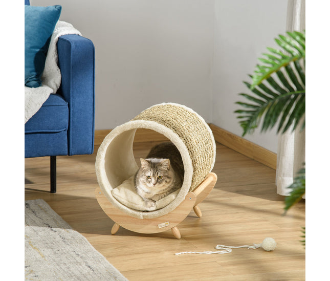 Durable pine frame of cat hideaway
