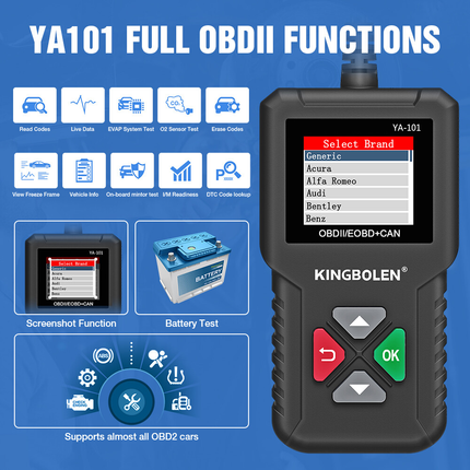 Car diagnostic tool with Mode6 and EVAP test features