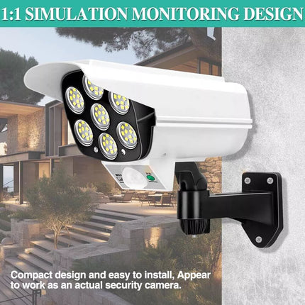 Wall-mounted 77 LED solar light for outdoor paths fences and garages

