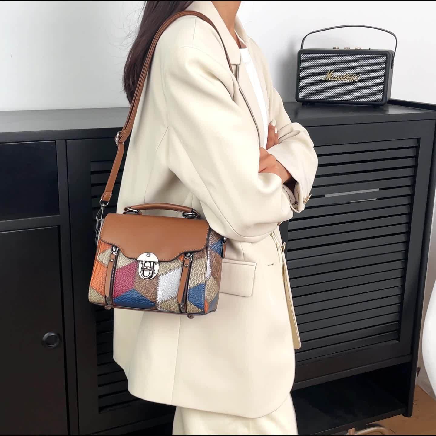 Retro Rhombus Crossbody Bag – Vintage Argyle PU Purse