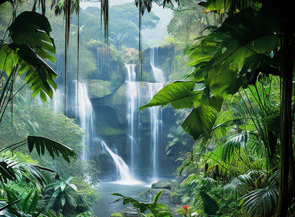 Woodland Waterfall Canvas Wall Art
