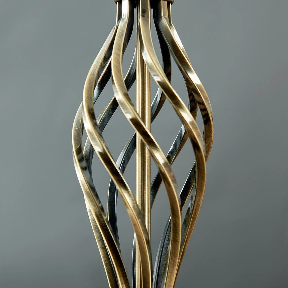 Barley Twist Table Lamp 47cm - Traditional Glass Shade Living Room Light