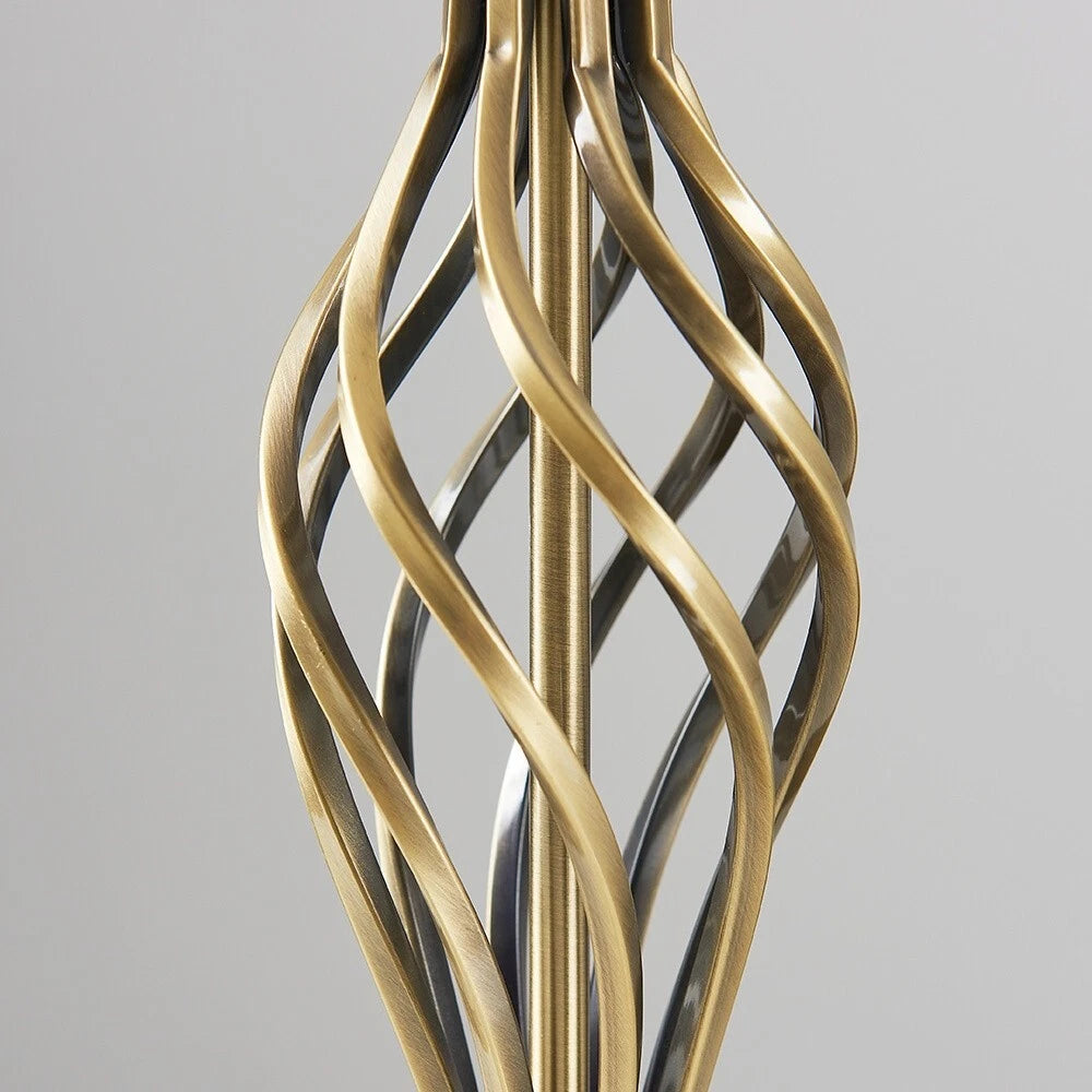 Barley Twist Table Lamp 47cm - Traditional Glass Shade Living Room Light