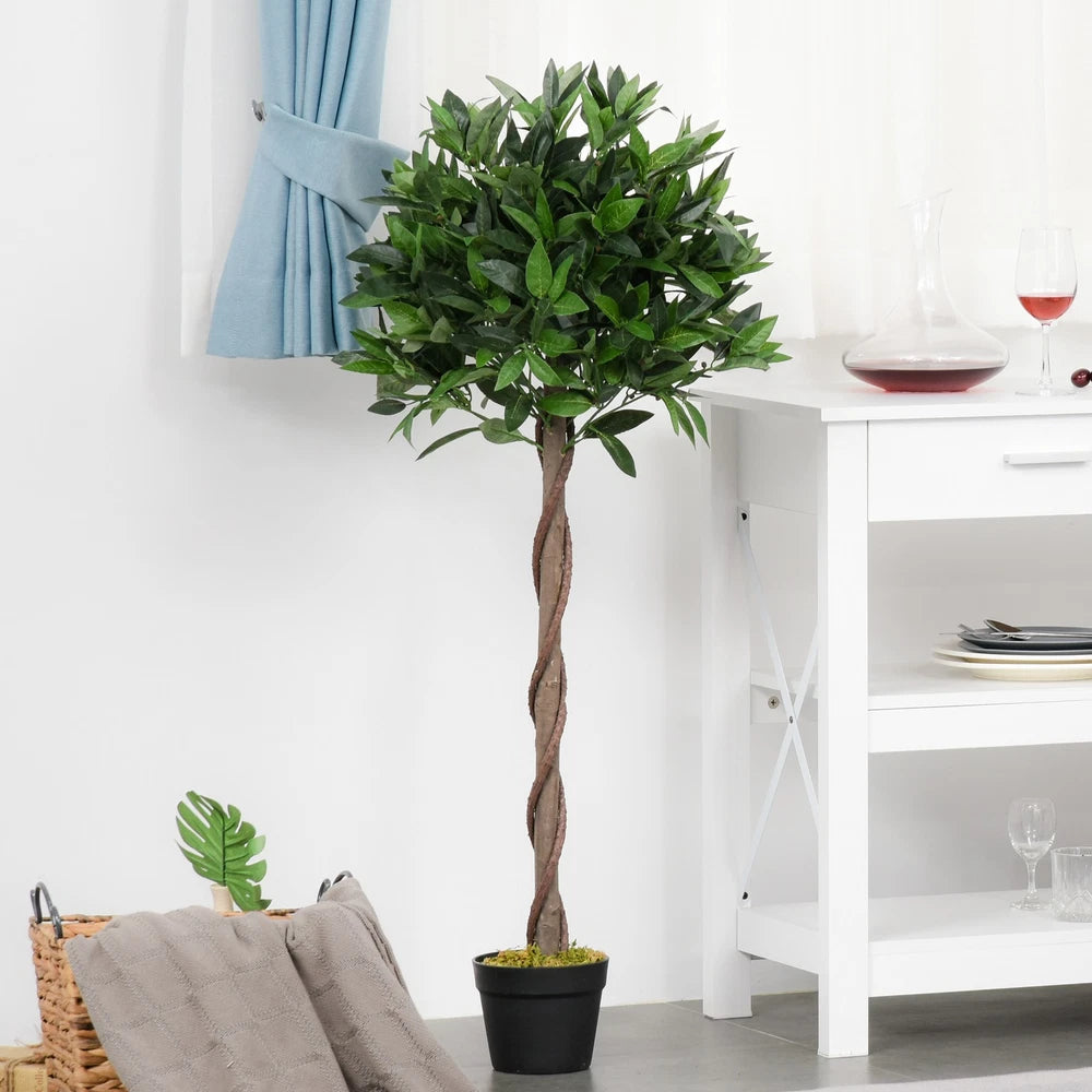 Artificial Bay Laurel Topiary Trees Set of 2 - 120cm with Pots