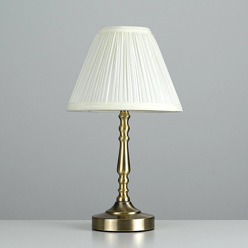 Antique Brass Touch Table Lamps Set of 2 - 36cm Traditional Dimmable Bedside Lights