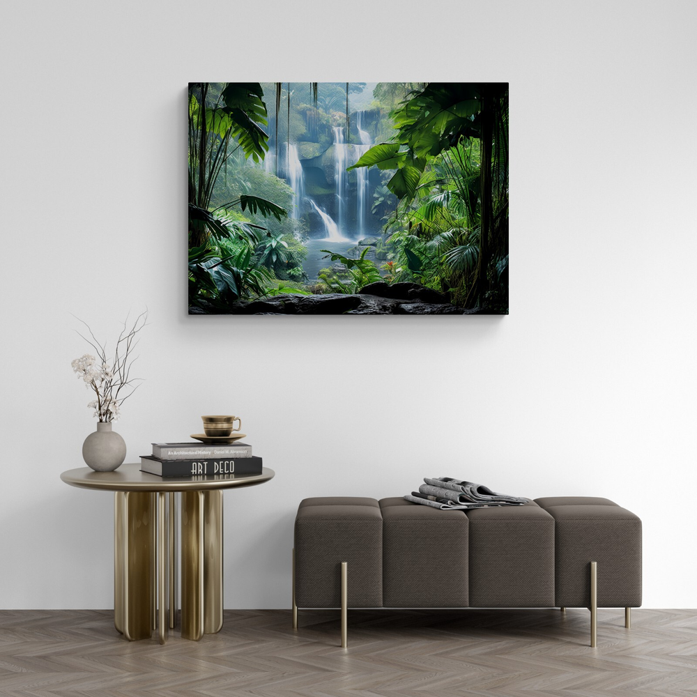 Woodland Waterfall Canvas Wall Art