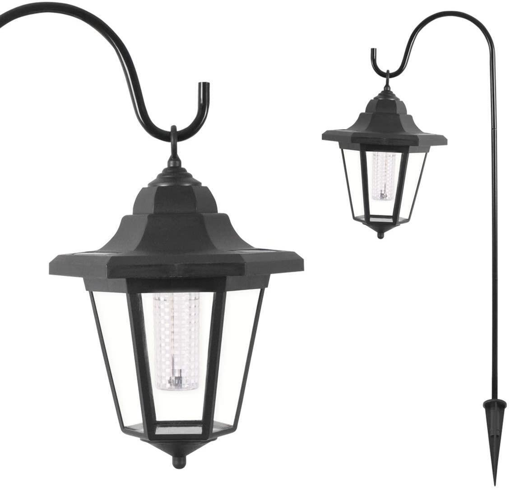 Solar Shepherd's Crook Garden Lanterns | Set of 2