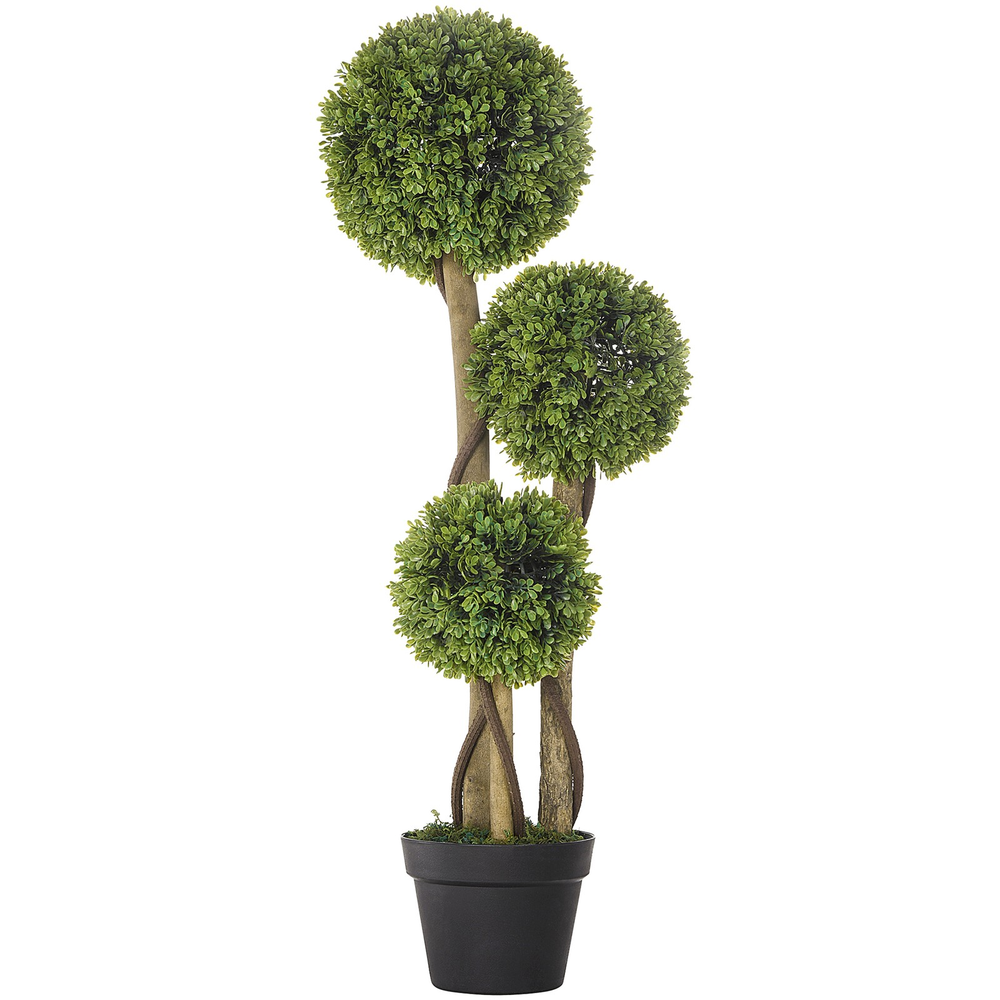 Artificial Boxwood Ball Topiary Tree - 90cm Triple Ball Indoor Outdoor Plant