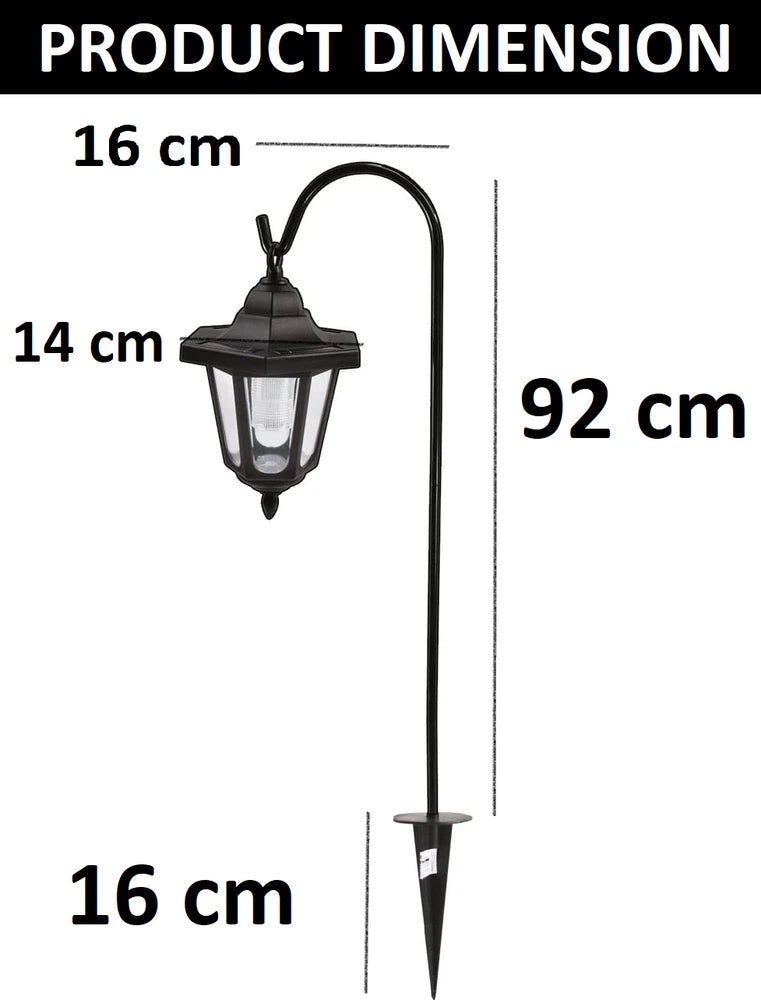 Solar Shepherd's Crook Garden Lanterns | Set of 2