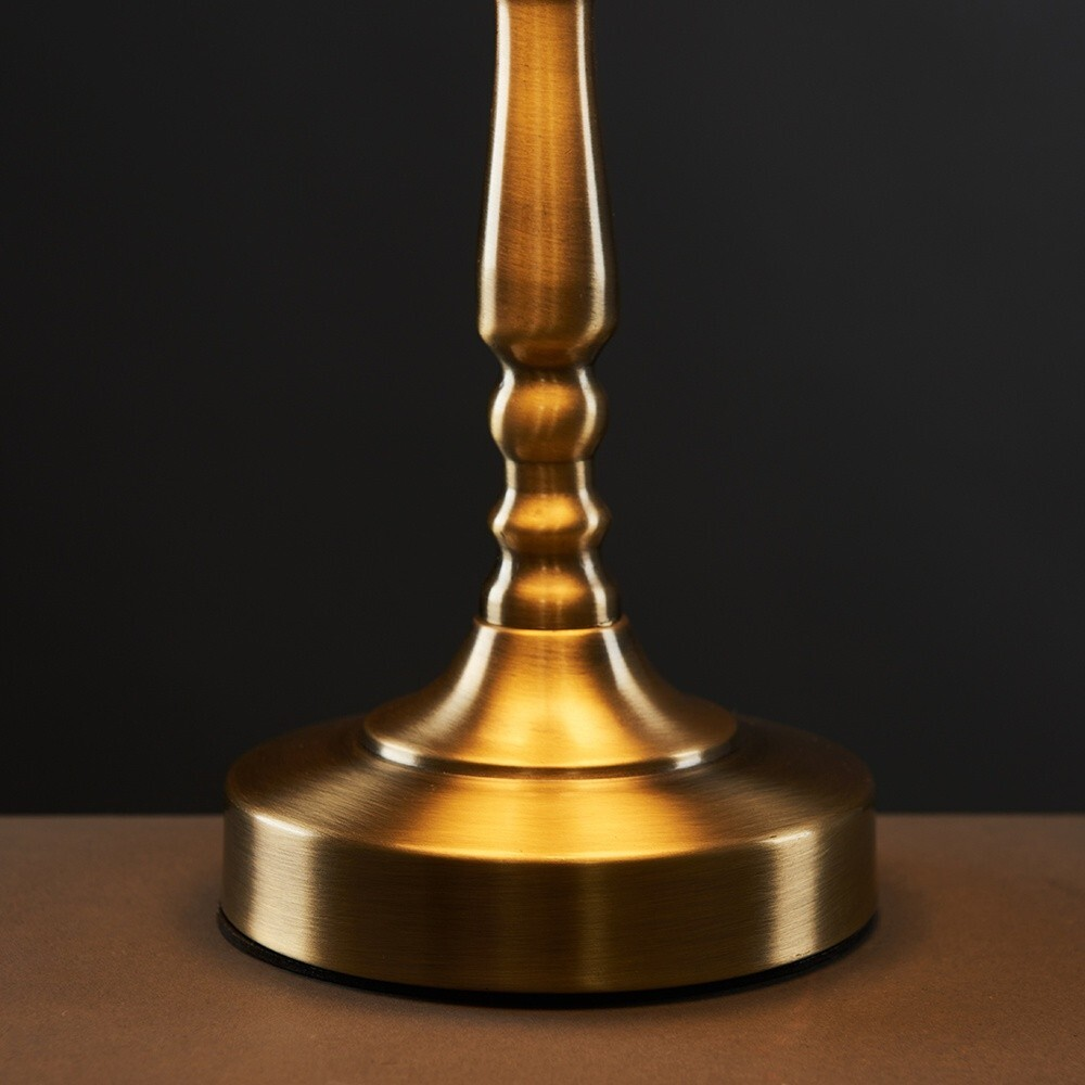 Antique Brass Touch Table Lamps Set of 2 - 36cm Traditional Dimmable Bedside Lights