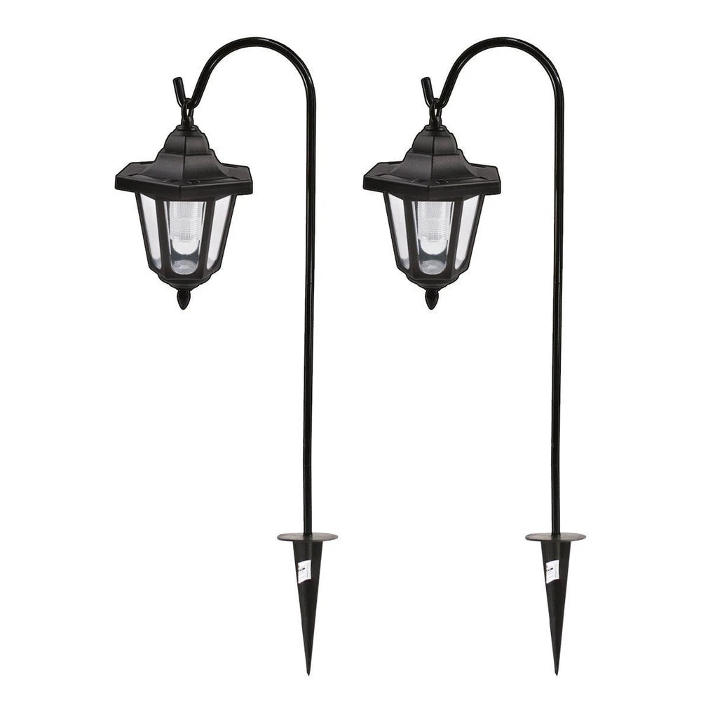 Solar Shepherd's Crook Garden Lanterns | Set of 2