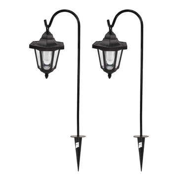 Solar Shepherd's Crook Garden Lanterns | Set of 2