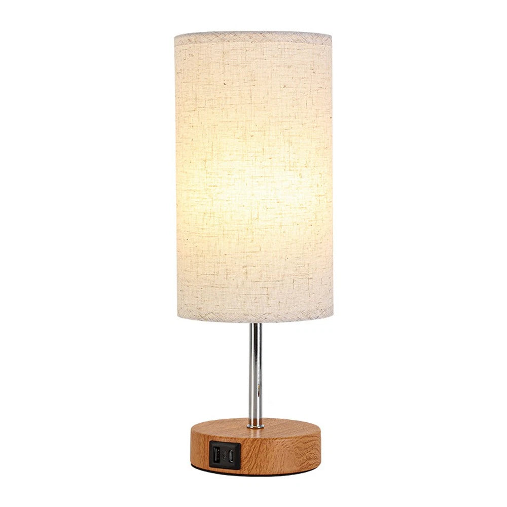 Touch Control Bedside Lamp with USB Charging Ports - Dimmable LED Light