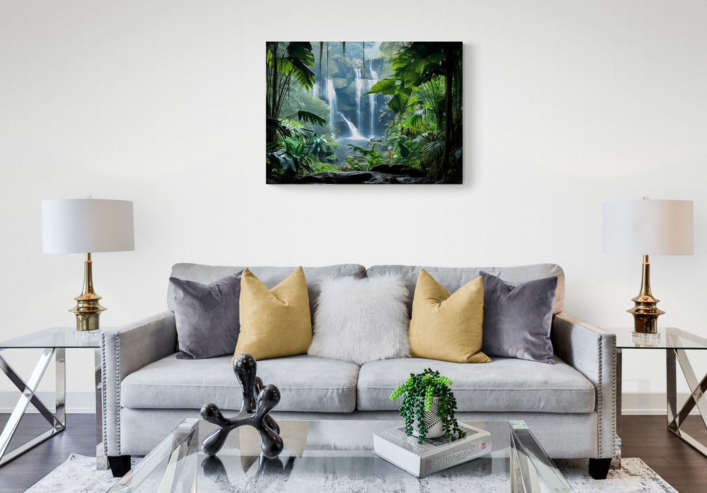 Woodland Waterfall Canvas Wall Art