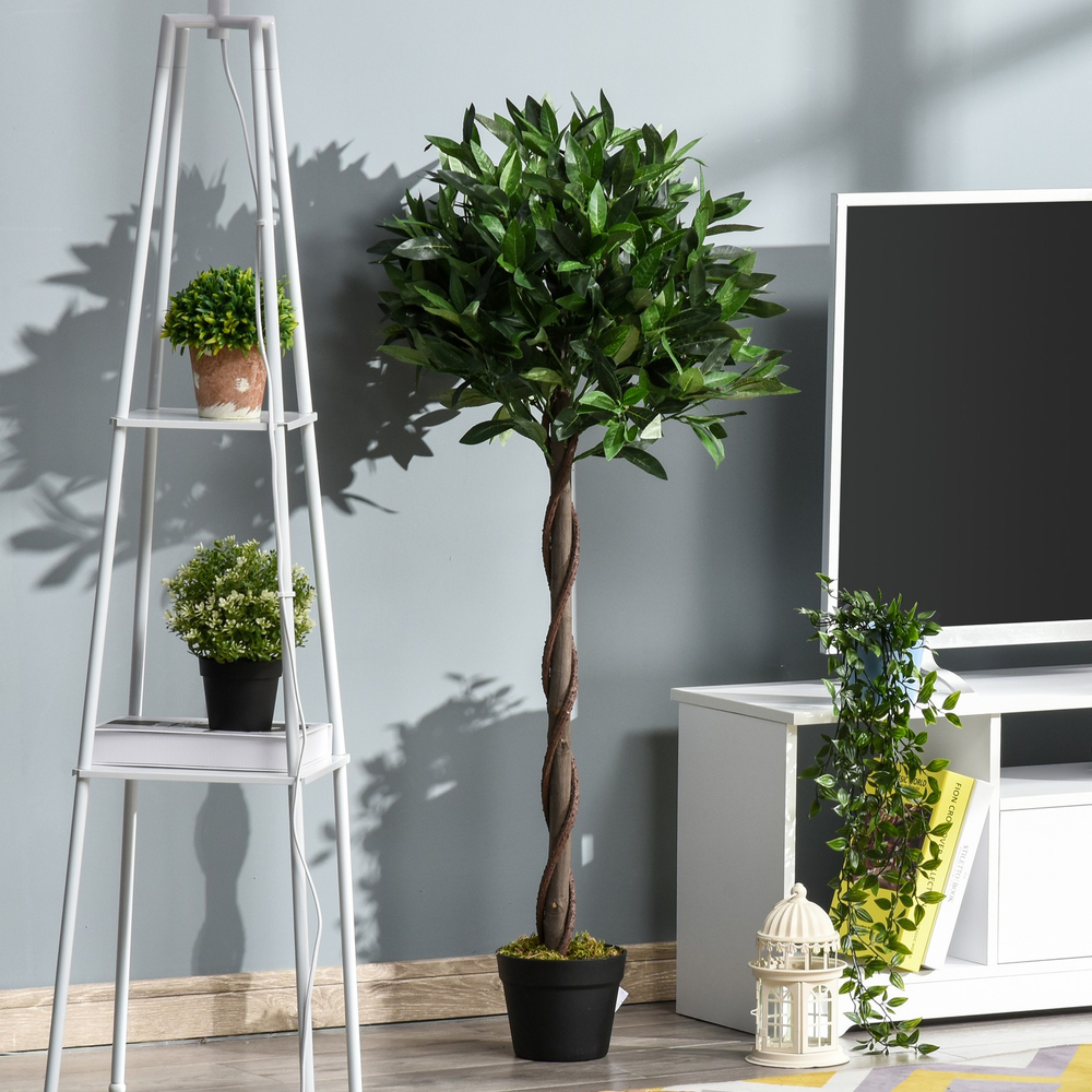 Artificial Bay Laurel Topiary Trees Set of 2 - 120cm with Pots
