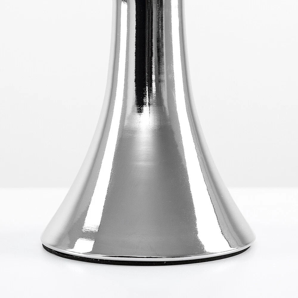 Chrome Touch Table Lamp 31cm - Dimmable Bedside Light with Fabric Shade