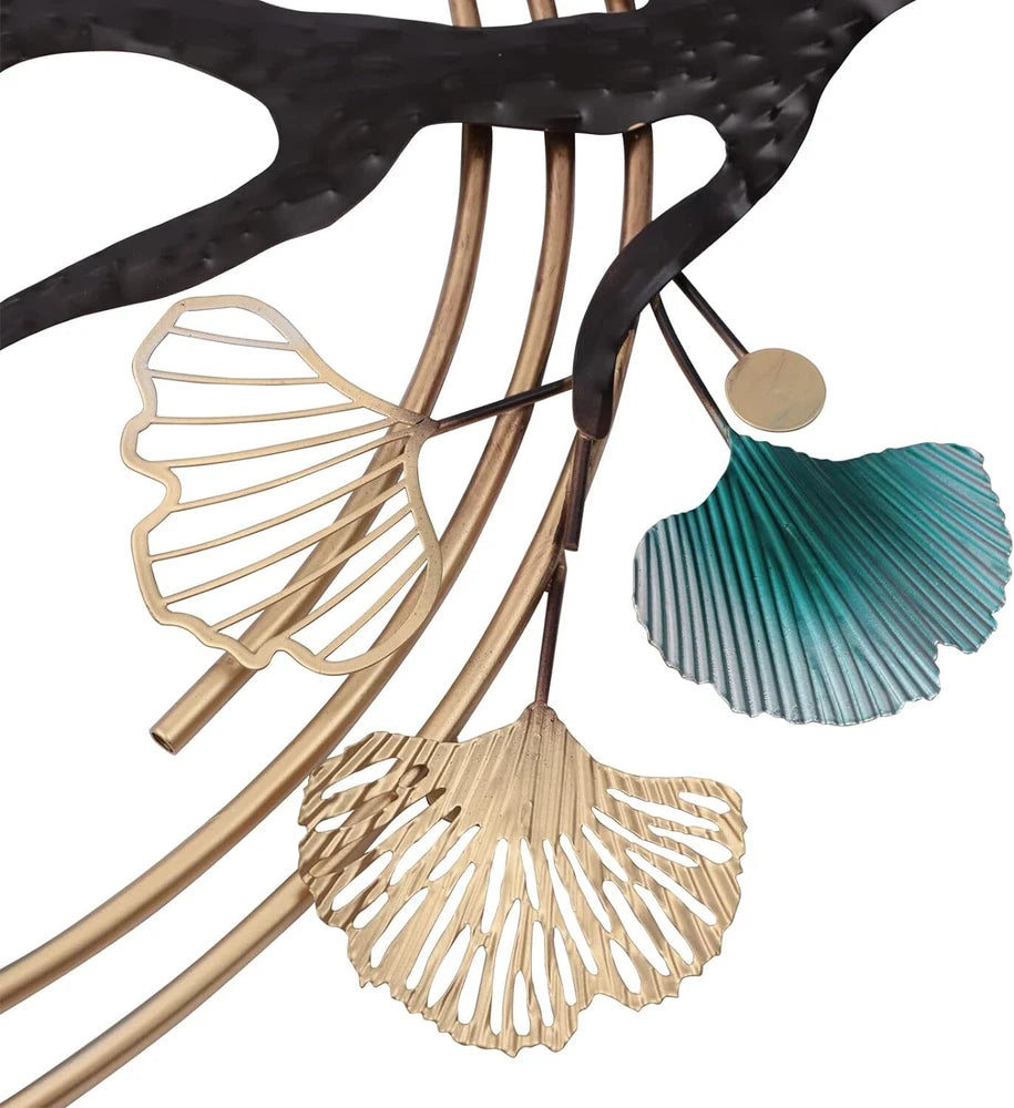 Ginkgo Tree Leaf Metal Wall Art - 110x68cm Handmade 3D Sculpture