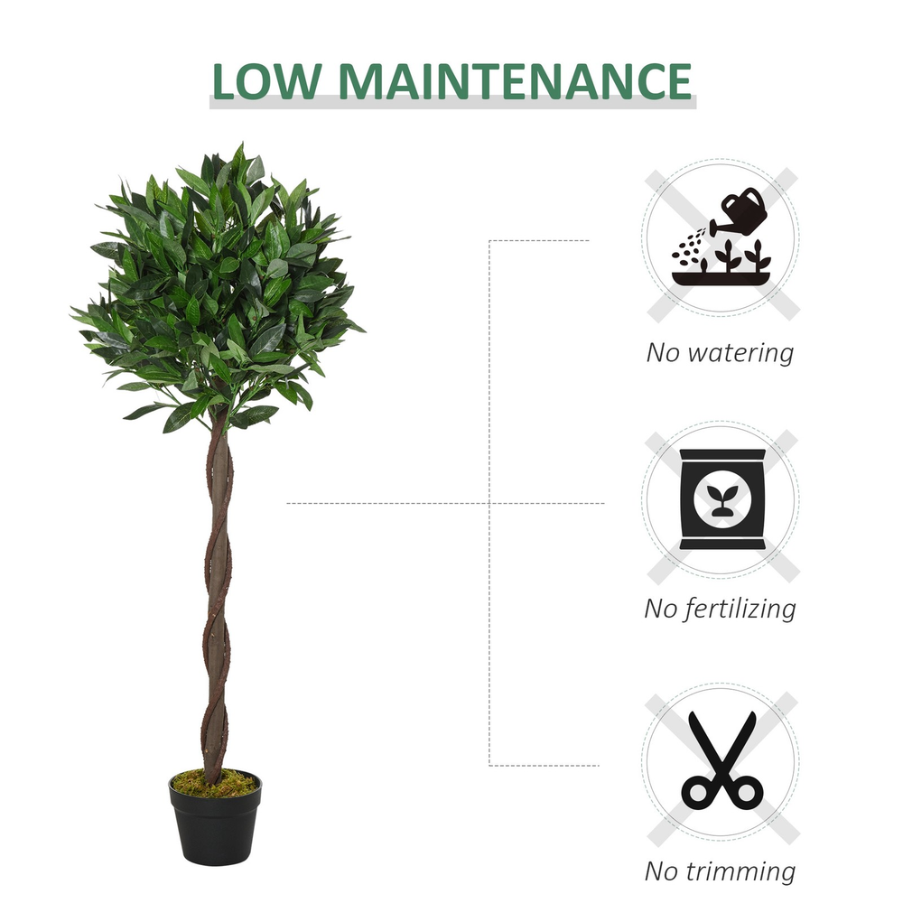 Artificial Bay Laurel Topiary Trees Set of 2 - 120cm with Pots
