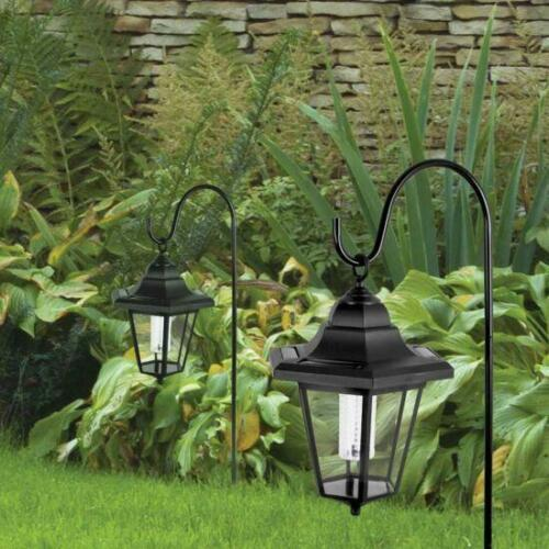 Solar Shepherd's Crook Garden Lanterns | Set of 2