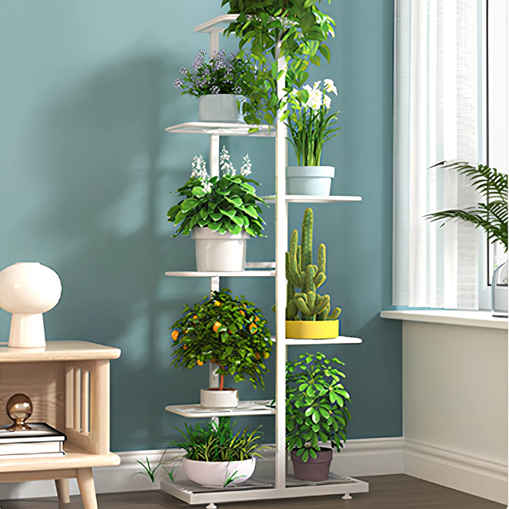 7 Tier Metal Plant Stand - 8 Pot Flower Display Rack Shelf