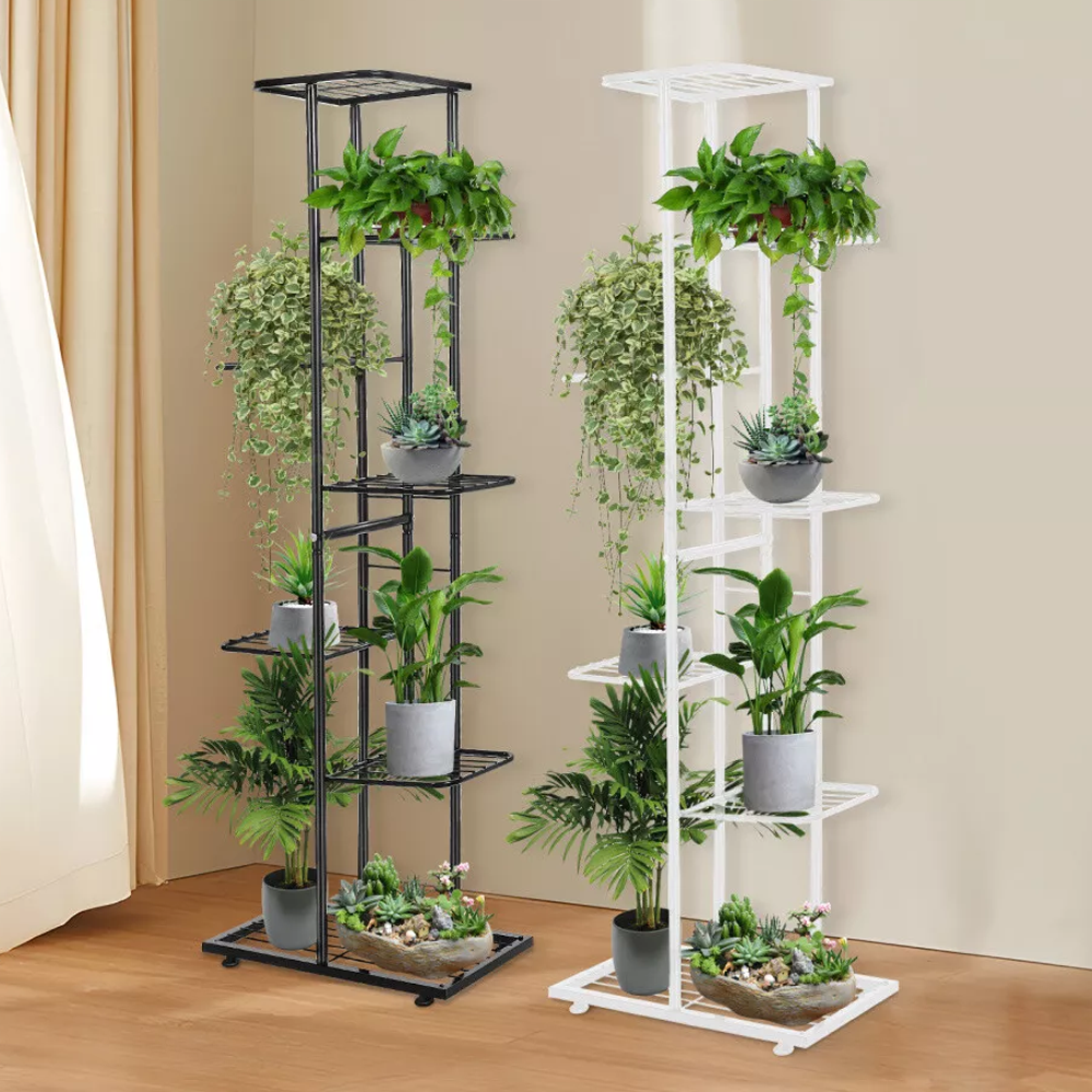 7 Tier Metal Plant Stand - 8 Pot Flower Display Rack Shelf