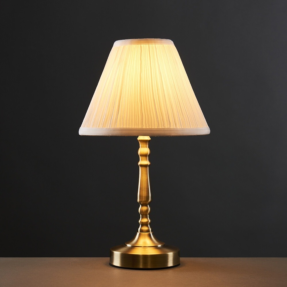 Antique Brass Touch Table Lamps Set of 2 - 36cm Traditional Dimmable Bedside Lights