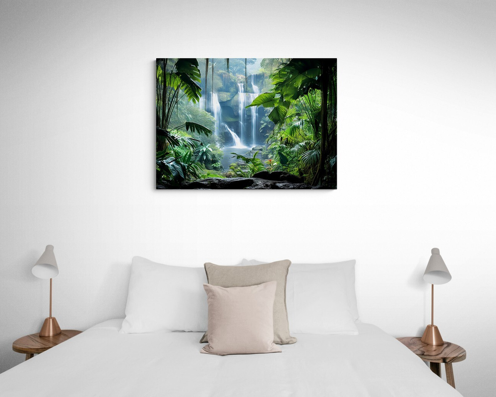 Woodland Waterfall Canvas Wall Art