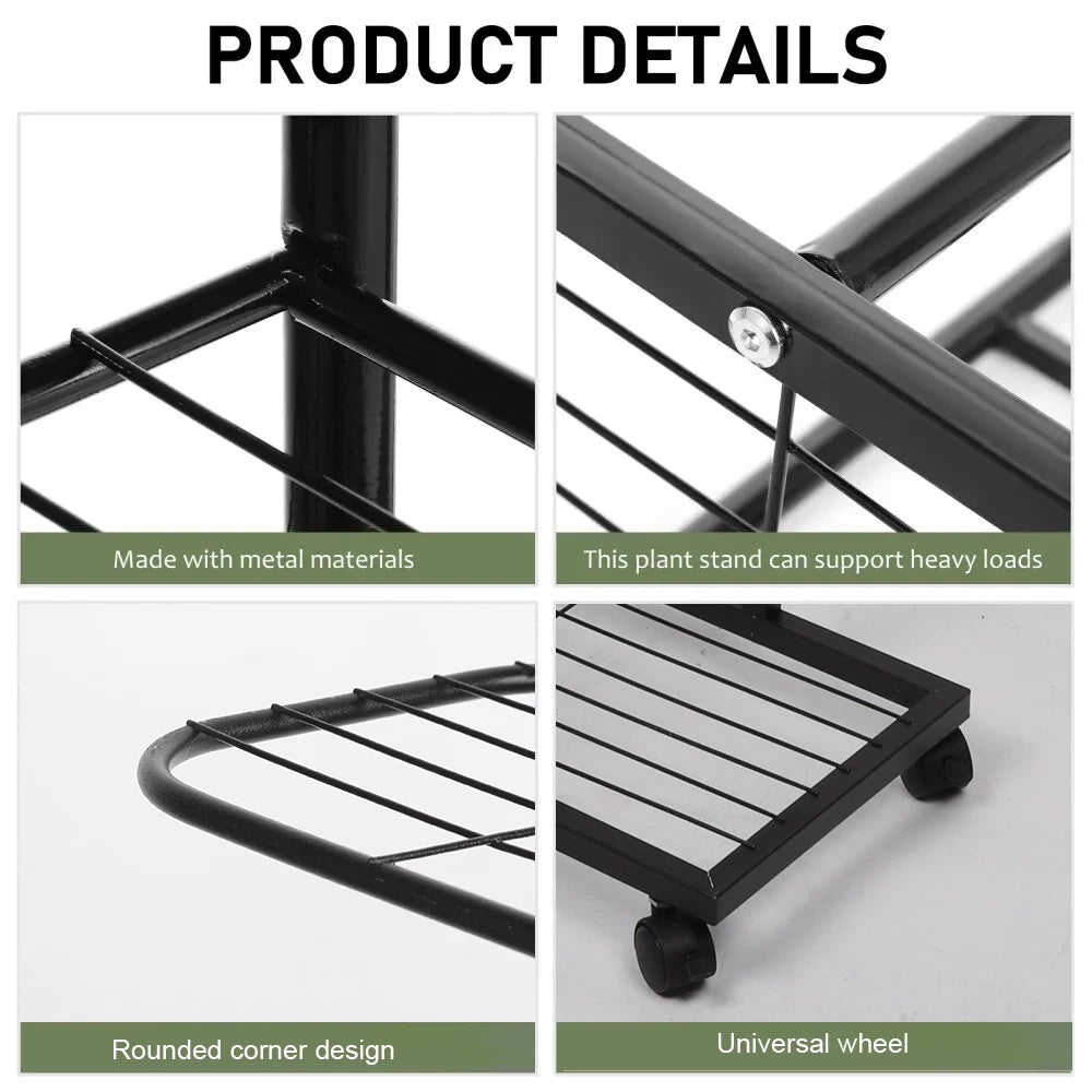 7 Tier Metal Plant Stand - 8 Pot Flower Display Rack Shelf